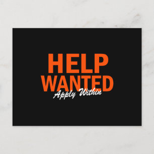 Help Wanted Apply Within Postcard