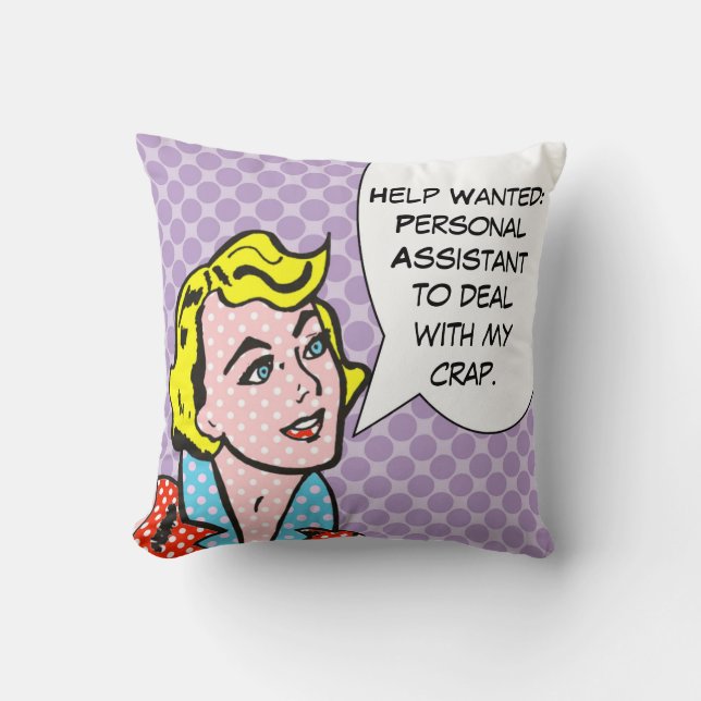 Help Wanted Comic Book Throw Pillow (Front)