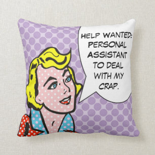 Help Wanted Comic Book Throw Pillow