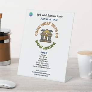 Help Wanted Hiring Business Logo Custom  Pedestal Sign