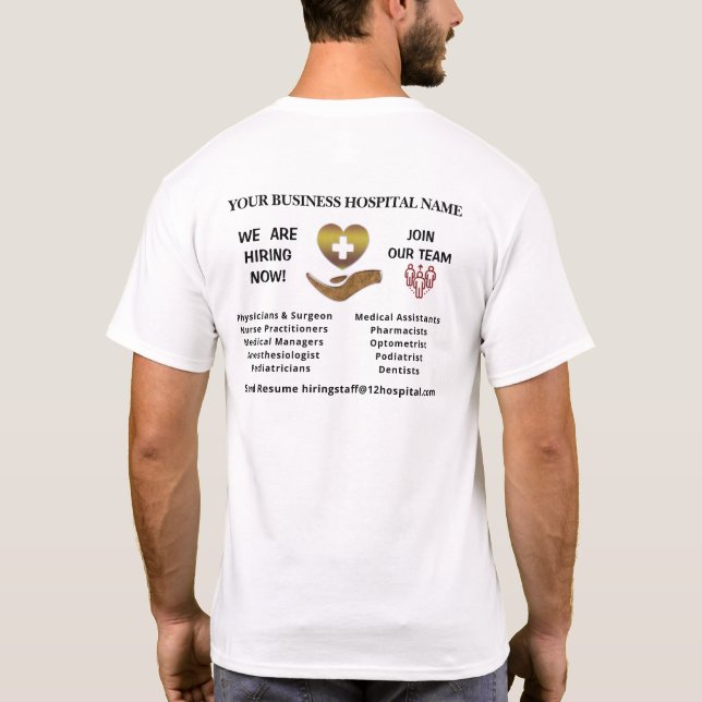 Help Wanted Hiring Join Our Team Promotional T-Shirt (Back)
