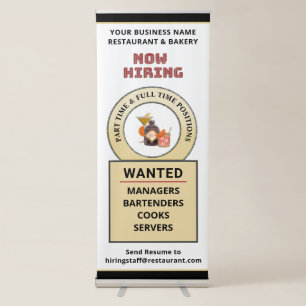 Help Wanted Jobs Hiring Recruiting Personalise   Retractable Banner
