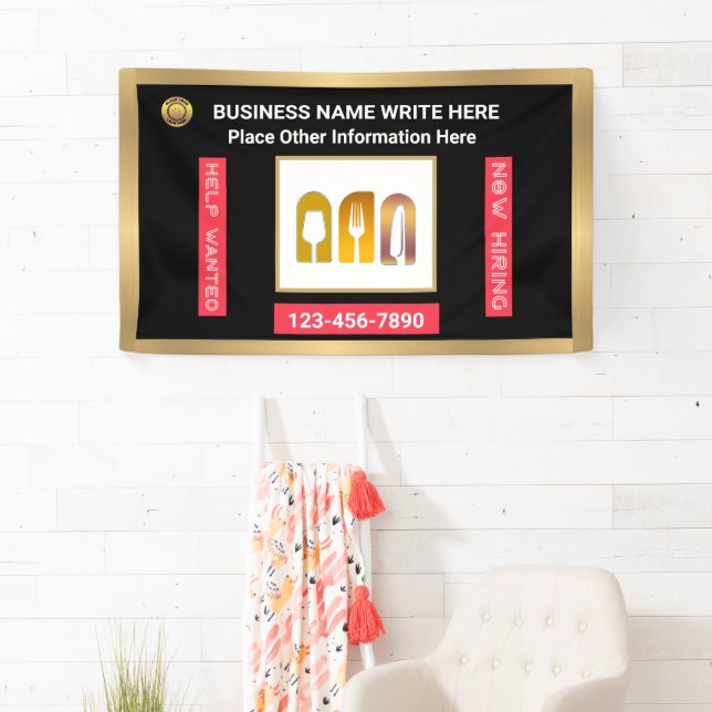 Help Wanted Now Hiring Business Company Custom  Banner (Insitu)