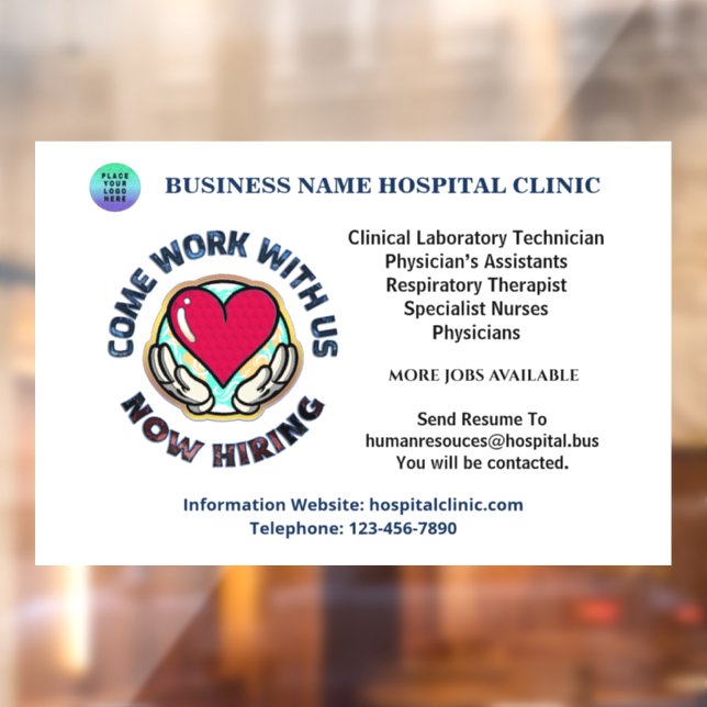 Help Wanted Now Hiring Employees Personalise Window Cling (Sheet 2)