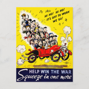 Help Win the War - Carpool Postcard