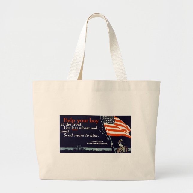 Help Your Boy Large Tote Bag (Front)
