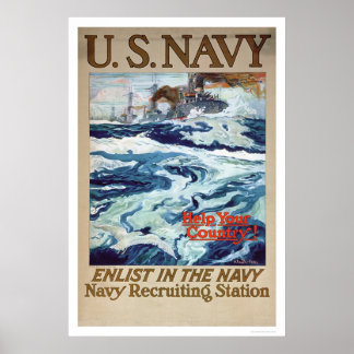 Help Your Country - Enlist in the Navy (US02286B) Poster