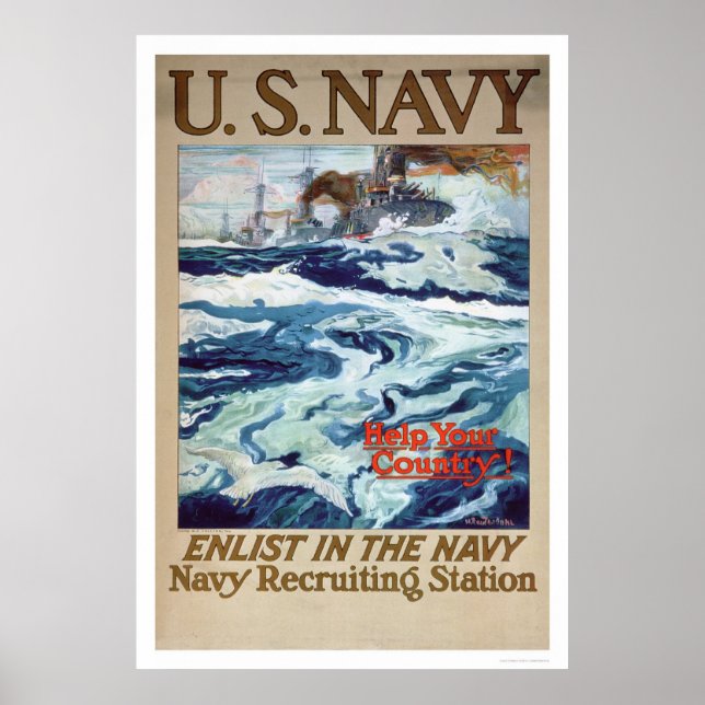 Help Your Country - Enlist in the Navy (US02286B) Poster (Front)