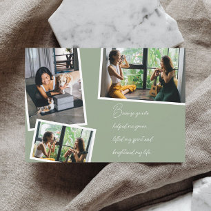 Helped Me Grow Be My Bridesmaid Photo Sage Green Invitation