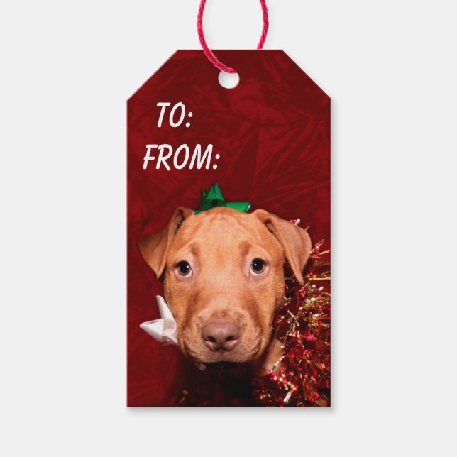 Helpful puppy Christmas Gift Tags (Front)