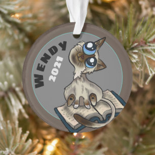 Helpful Study Cat Custom   Ornament