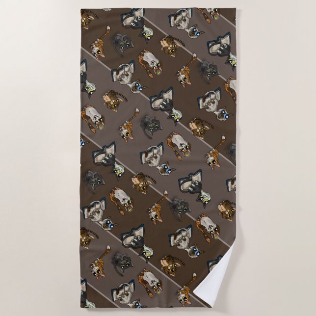 Helpful Study Cats  Beach Towel (Front)