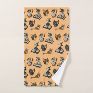 Helpful Study Cats Yellow Hand Towel