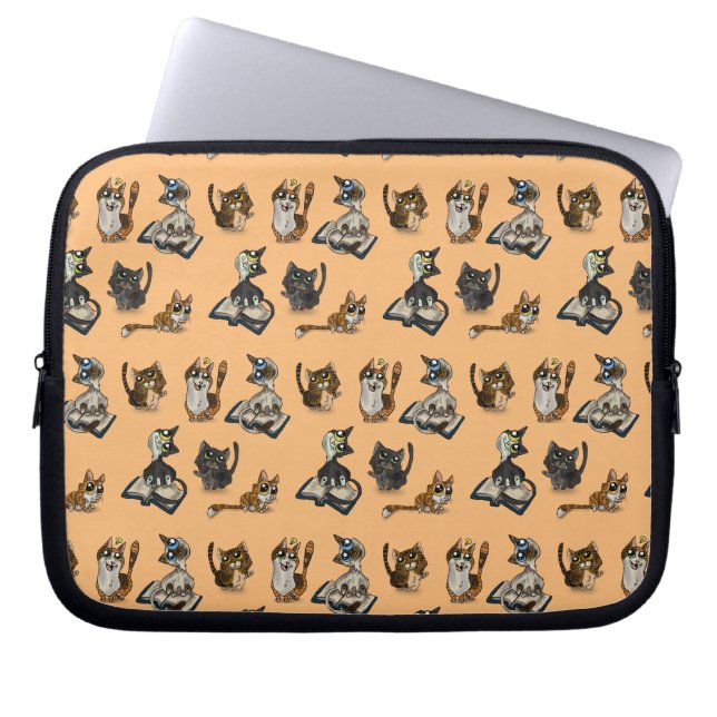 Helpful Study Cats Yellow  Laptop Sleeve (Front)