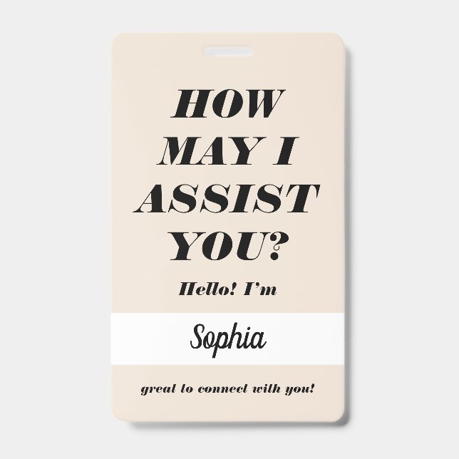 Helpful Volunteer Event Identity Design ID Badge (Front)