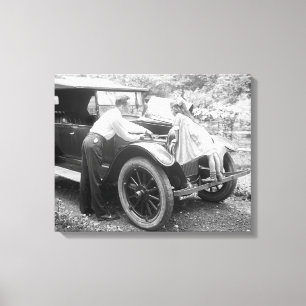 Helping Dad, 1923 Canvas Print