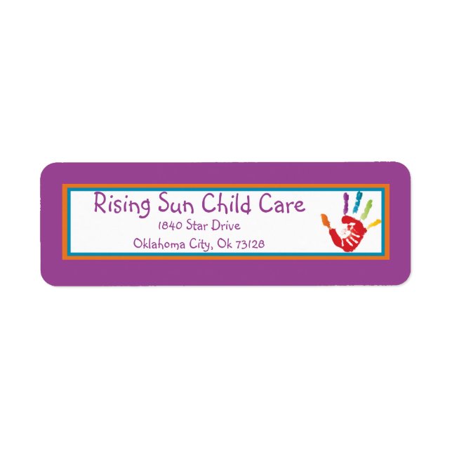 Helping Hand Child Care Return Label (Front)