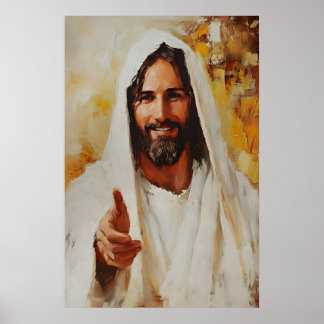 Helping Hand Jesus Portrait Christian Art Print