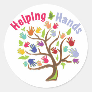 Helping Hands Classic Round Sticker