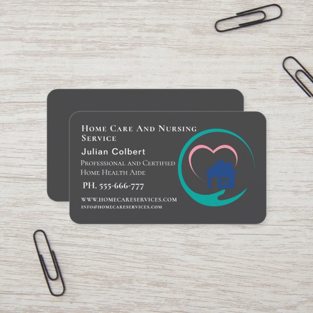 Helping Home Companion Service Business Card (Front/Back In Situ)