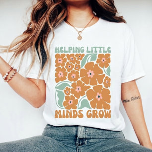 Helping Little Minds Grow Retro Floral Tri-Blend Shirt