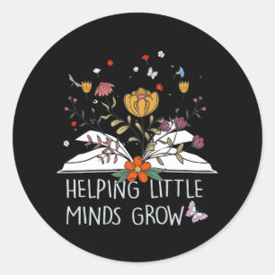 Helping Little Minds Grow Wildflowers Teacher Back Classic Round Sticker