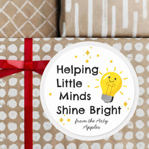 Helping Little Minds Shine Bright   Teacher  Classic Round Sticker