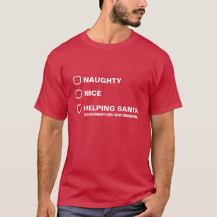 Helping santa naughty girls funny christmas shirts