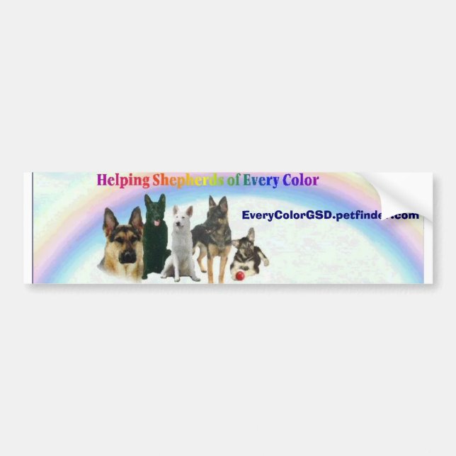 Helping Shepherds of Every Colour bumper Bumper Sticker (Front)