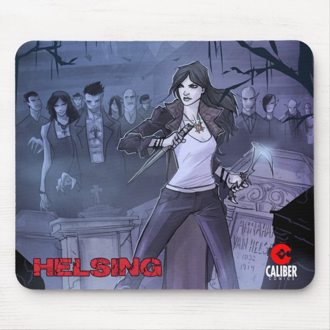 Helsing battling vampires mouse pad (Front)