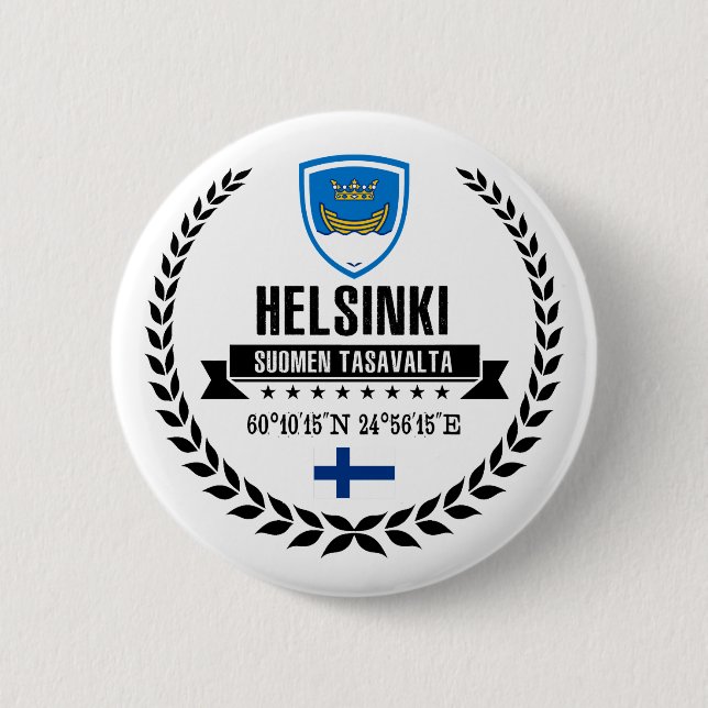 Helsinki 6 Cm Round Badge (Front)