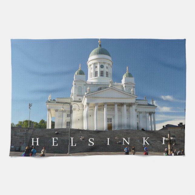 Helsinki Cathedral view tea towel (Horizontal)