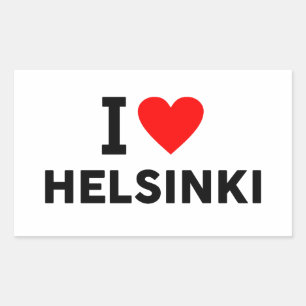 Helsinki city Finland love heart like Rectangular Sticker