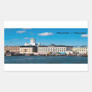 Helsinki City Skyline Rectangular Sticker