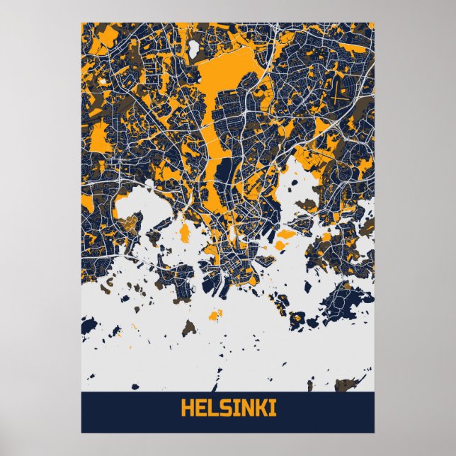 Helsinki - Finland Bluefresh City Map Poster (Front)