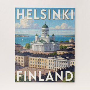 Helsinki Finland Cathedral Baltic Travel Scene Jigsaw Puzzle