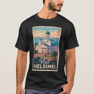 Helsinki Finland Cathedral Travel Art Vintage T-Shirt