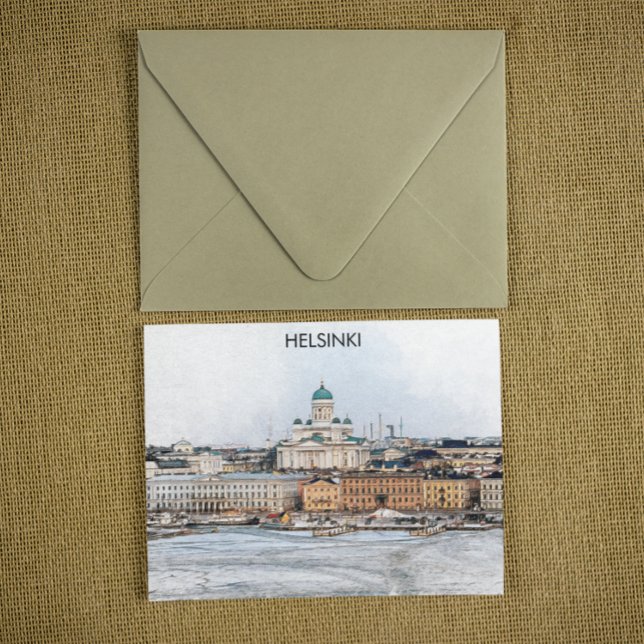 Helsinki Finland City Panorama View Postcard (Helsinki finland panorama view postcard)