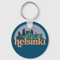 Helsinki Finland City Skyline Retro Cityscape Art