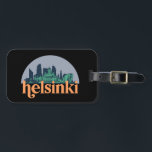 Helsinki Finland City Skyline Retro Cityscape Art Luggage Tag<br><div class="desc">Vintage and retro city design with beautiful skyline, tourist attraction and cityscape art. Cool skyscraper and building silhouette illustration merchandise for tourist and traveller. Perfect as souvenir to bring back home when travelling. Save the memory of your travel and vacation with family and friends. Background colour can be customised to...</div>