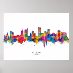 Helsinki Finland Skyline Poster