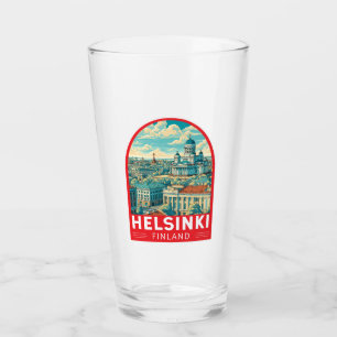 Helsinki Finland Travel Art Emblem Glass