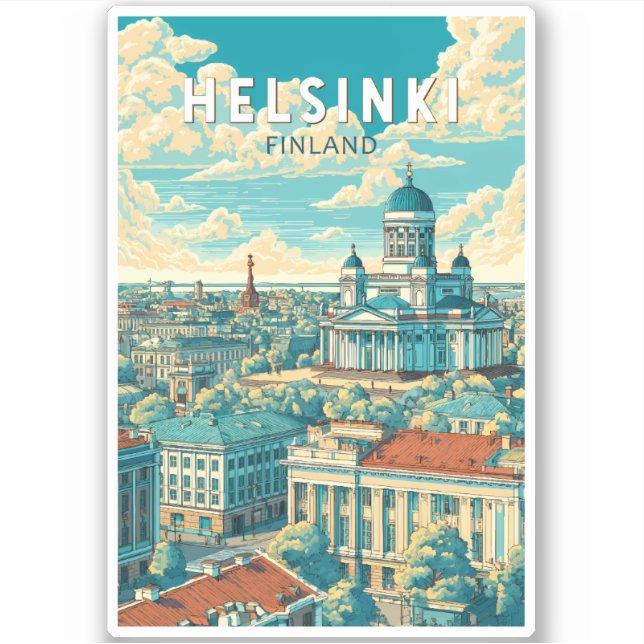 Helsinki Finland Travel Art Vintage (Front)