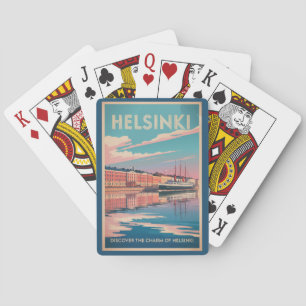 Helsinki Finland Waterfront Travel Art Vintage Playing Cards