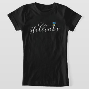 Helsinki Flag In Heart, Finland T-Shirt