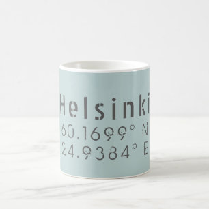 Helsinki Latitude Longitude Coffee Mug