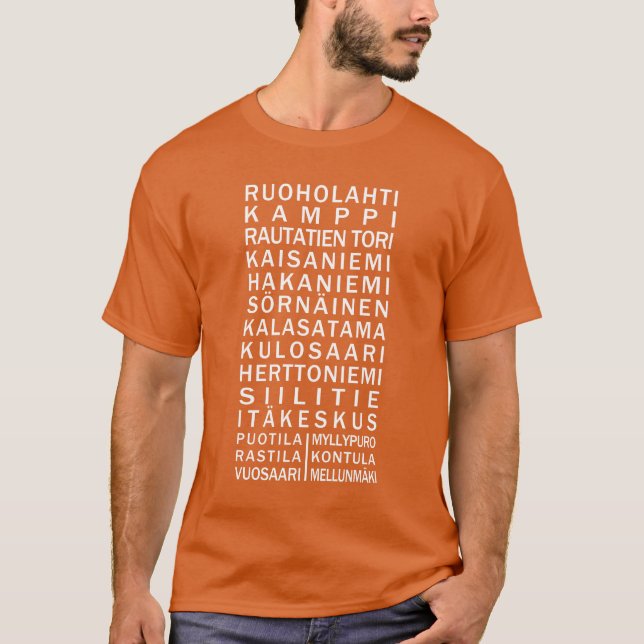 Helsinki Metro Scroll custom clothing T-Shirt (Front)