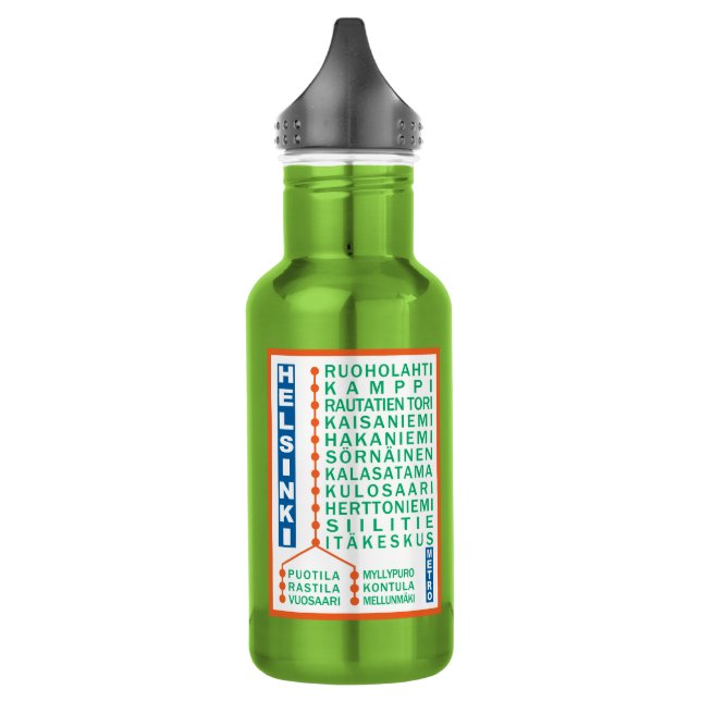 Helsinki Metro Stations custom name water bottles (Left)