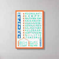Helsinki Metro Stations wrapped canvas print