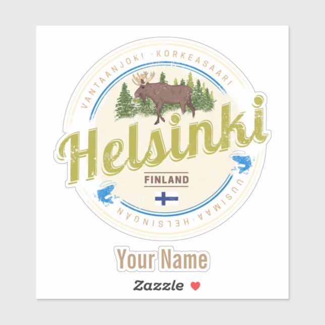 Helsinki moose capital of Finland vintage souvenir (Sheet)